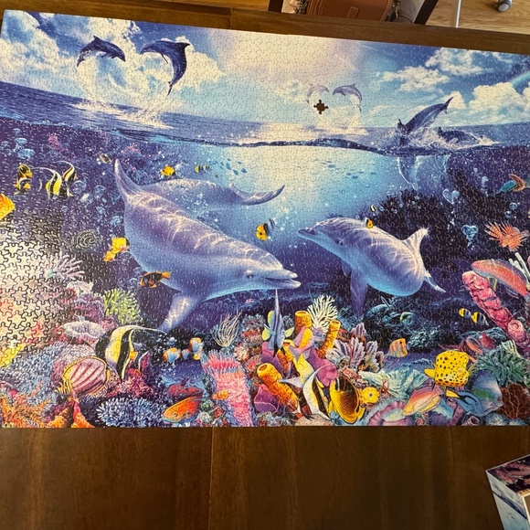 2000 Piece Puzzle “Day of the Dolphins” Christian Riese Lassen - Picture 2 of 4